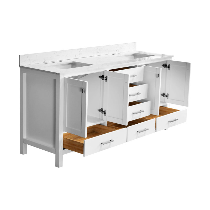 Meuble-lavabo de salle de bain, H 39,17 po x l 70,02 po x P 22,02 po