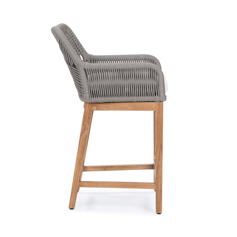 Outdoor Teak Bar Stool, 27"