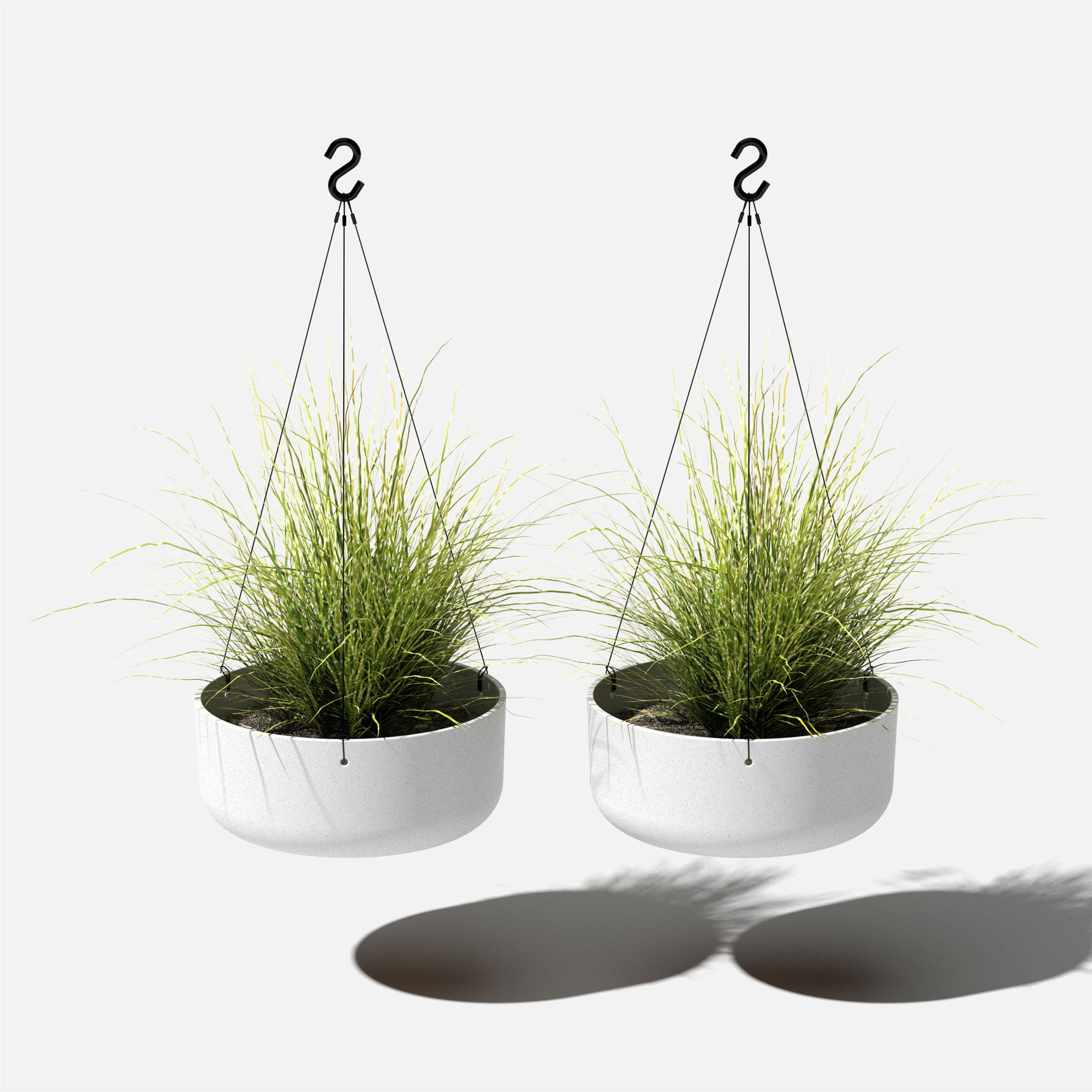 Mason Series Hanging Kona Bowl Planter, White, 2
