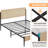 Bed Frame Full Size, Modern Platform Bed Frame With Rattan Headboard Metal Slat Support Bed Frame With Storage-Oak Full