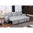 Upholstered Pull Out Sectional Sofa With Chaise-1423282249