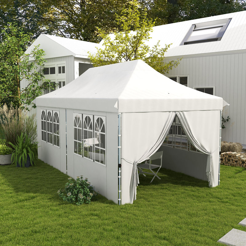 Auvent escamotable en acier, Blanc