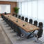 Table de conférence modulaire moderne en noyer, plateau de table modulaire en bois massif (ensemble de 2)-1312002125