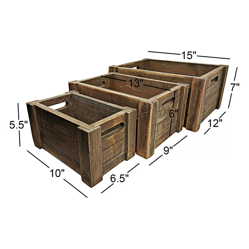 Millwood Pines Solid Wood Decorative Bin
