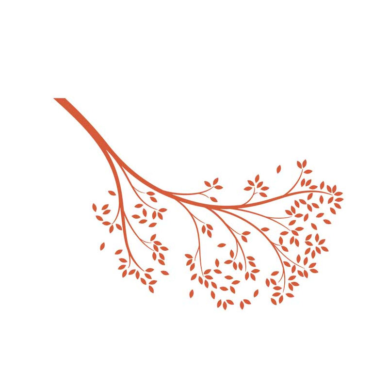 Décalcomanie murale branche atteindre, Orange foncé