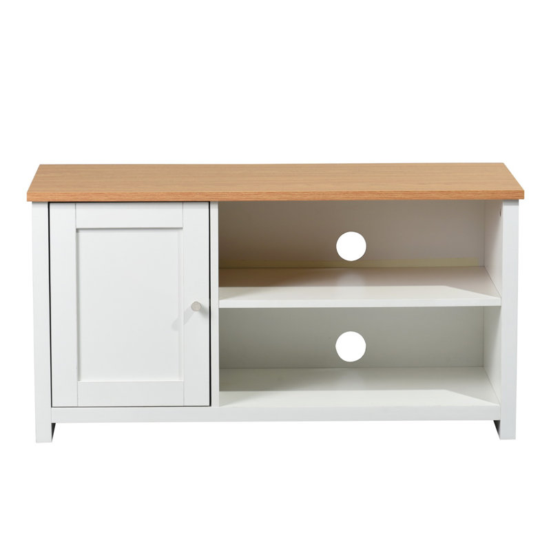 Bollman Unfinished TV Stand for TVs up to 32", Oak/White