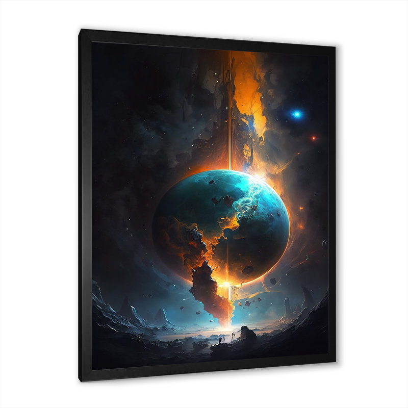 «Latricia Deep Space Planet Fusion V», reproduction sur toile, Cadre photo noir, H 20 po x l 12 po x P 1 po