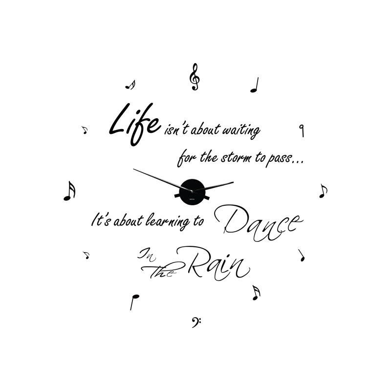 Dance in The Rain Quote Wall Clock