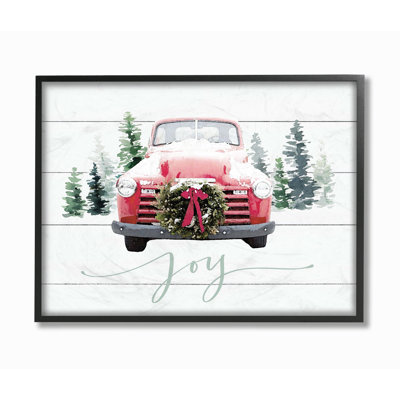«Planked Look Holiday Joy Truck with Wreath and Trees», impression