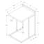 Table d'appoint moderne avec plateforme en stratifié gris et support en métal pour la décoration intérieure