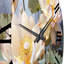 Blanc blanc jaune lotus romantique impression - horloge murale florale-1267088569