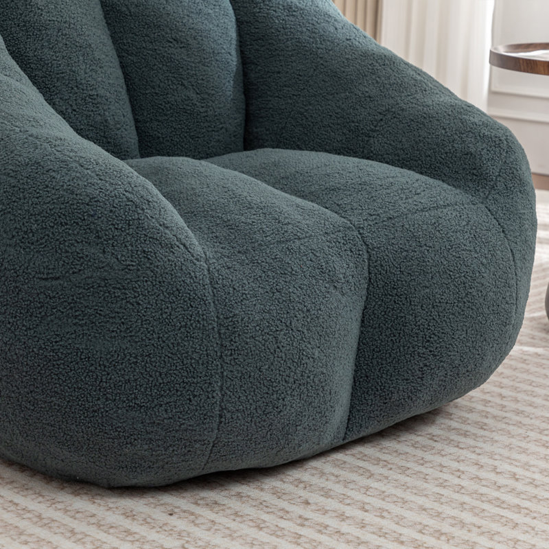 Fauteuil à billes avec rembourrage, Ours en peluche vert