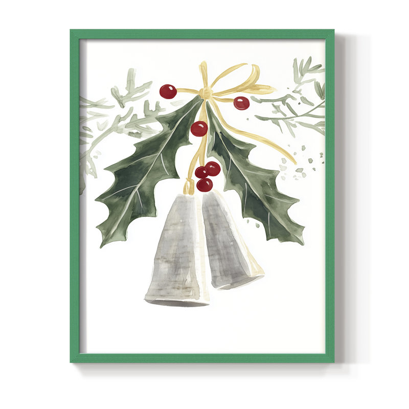 «Christmas Holiday Art», reproduction encadrée cmxxx - bois massif, H 15 po x l 12 po, Vert