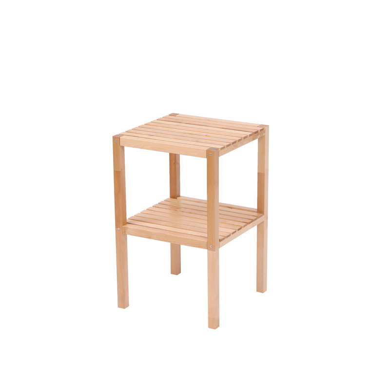 Étagère de salle de bain à 2 niveaux en bouleau, étagère étroite, support de rangement multifonctionnel, support d'angle