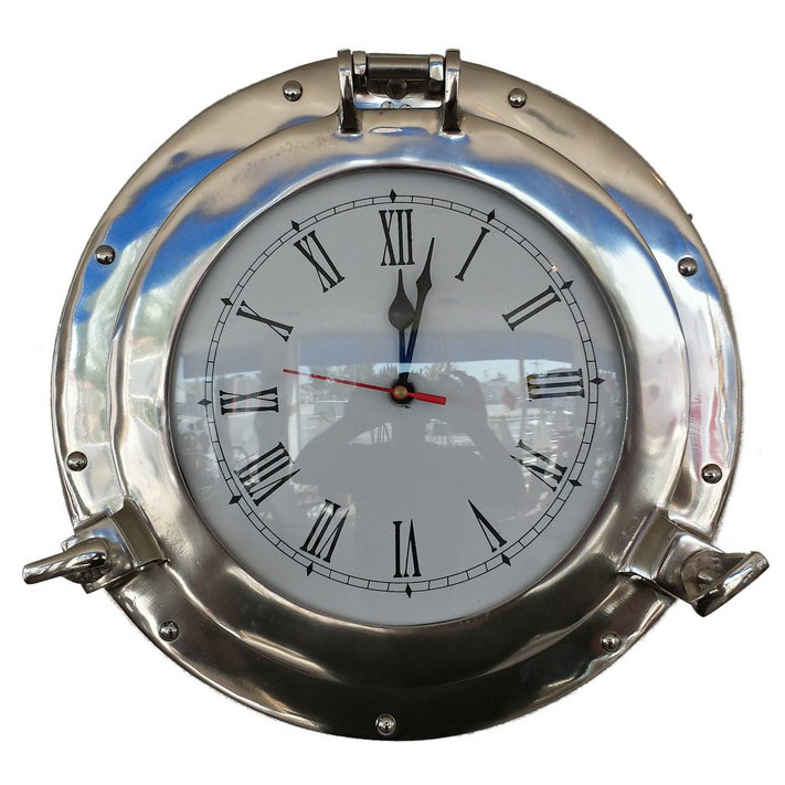 Metal Wall Clock, Chrome