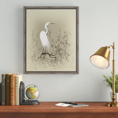 « great aigrette », reproduction d’art encadrée