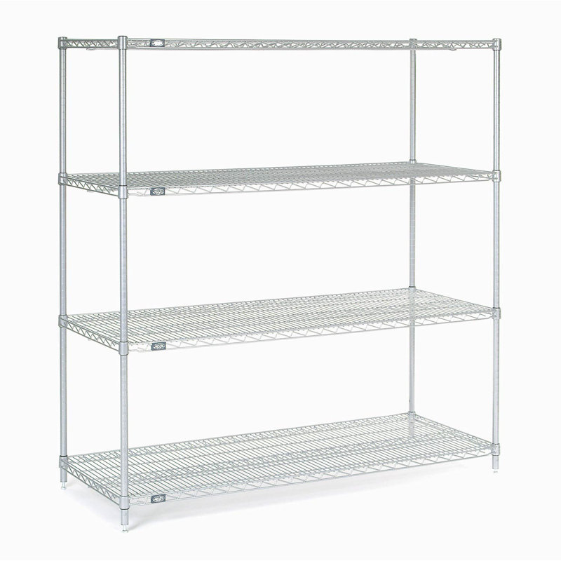 Étagère de démarrage, Chrome, H 74 po x l 72 po x P 21 po