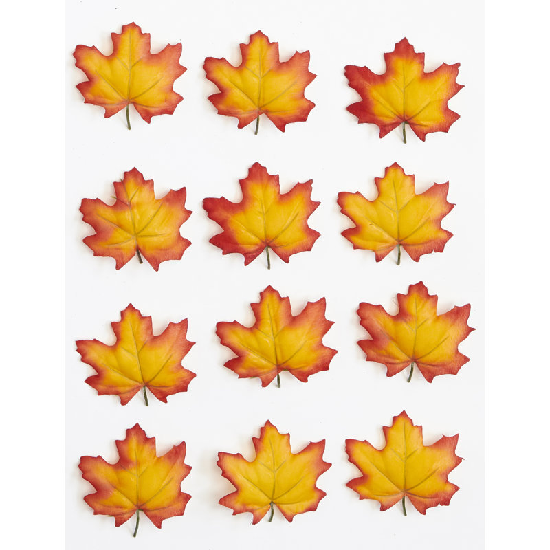 Feuilles d'automne artificielles 3 po en sachet, Jaune