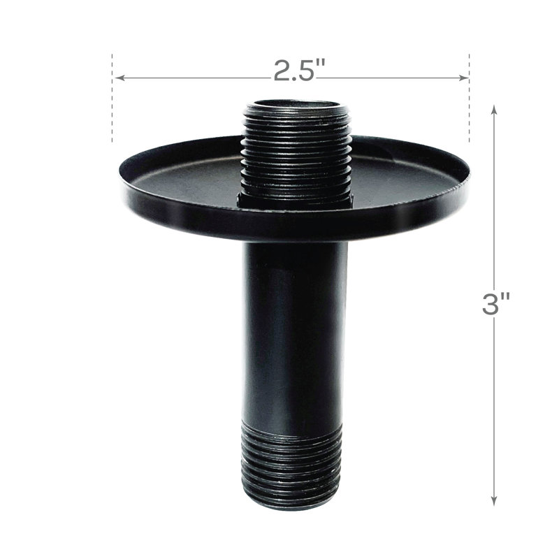 Shower Arm with Flange 3-inch Ceiling Mount, Black