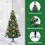 Artificial Pre-lit Christmas Tree Green PVC and Metal-1618156720