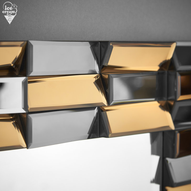 Pindall Console Table and Mirror Set, Rose Gold/Silver