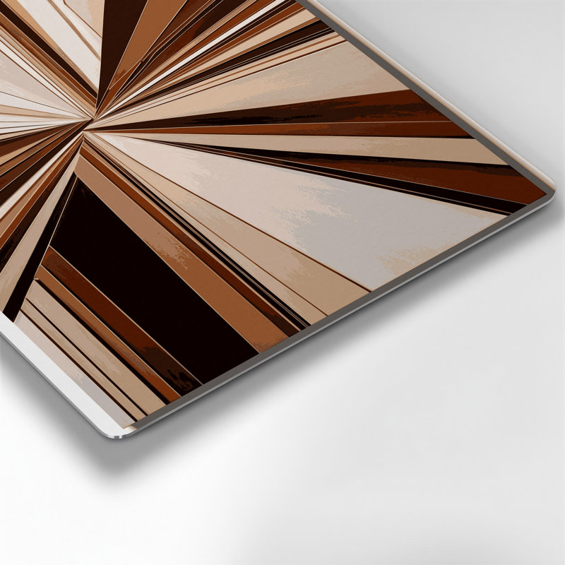 «Geometric Abstraction 85», art mural en métal beige