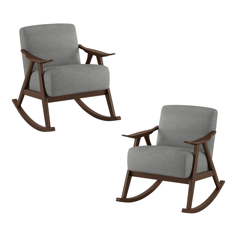 Chaise berçante Currelly, 100% polyester gris