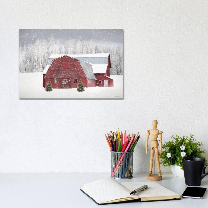 Red Christmas 1 Piece Wrapped Canvas Painting, 20.32 cm H x 30.48 cm W