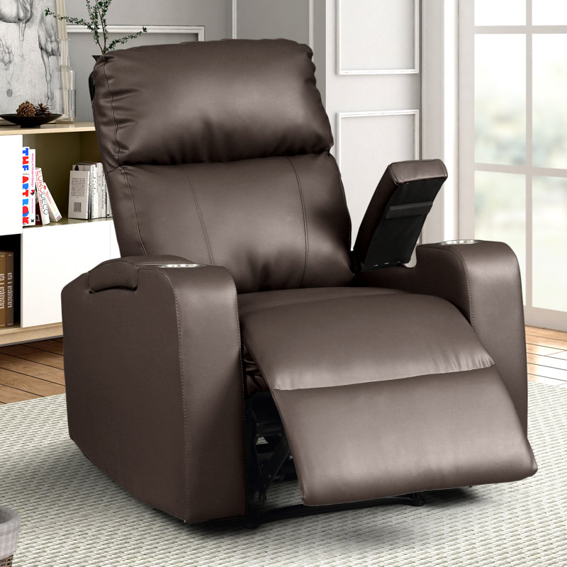 Tudor Faux Leather Power Recliner, Espresso Faux Leather