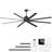96 Inch Industrial Ceiling Fans No Lights, Large Ceiling Fan With 8 Reversible Blades, Outdoor/Indoor Industrial DC Motor Ceiling Fan With 6-Speed Remote Control For Porch Garage Shop Gym, Black-979757480-979757494