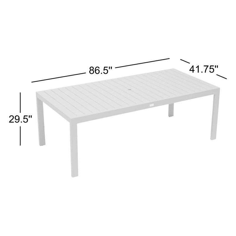 Dune Outdoor Dining Table, Black, 29.5"H x 86.5"D x 41.75"W