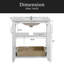 Meuble-lavabo de 30 po avec lavabo en céramique, ensemble de meuble-lavabo autoportant avec tiroir caché, armoire de rangement pour salle de bain, armoire de salle de bain