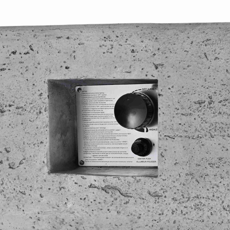 Foyer d'extérieur extérieur au propane rectangulaire, Gris