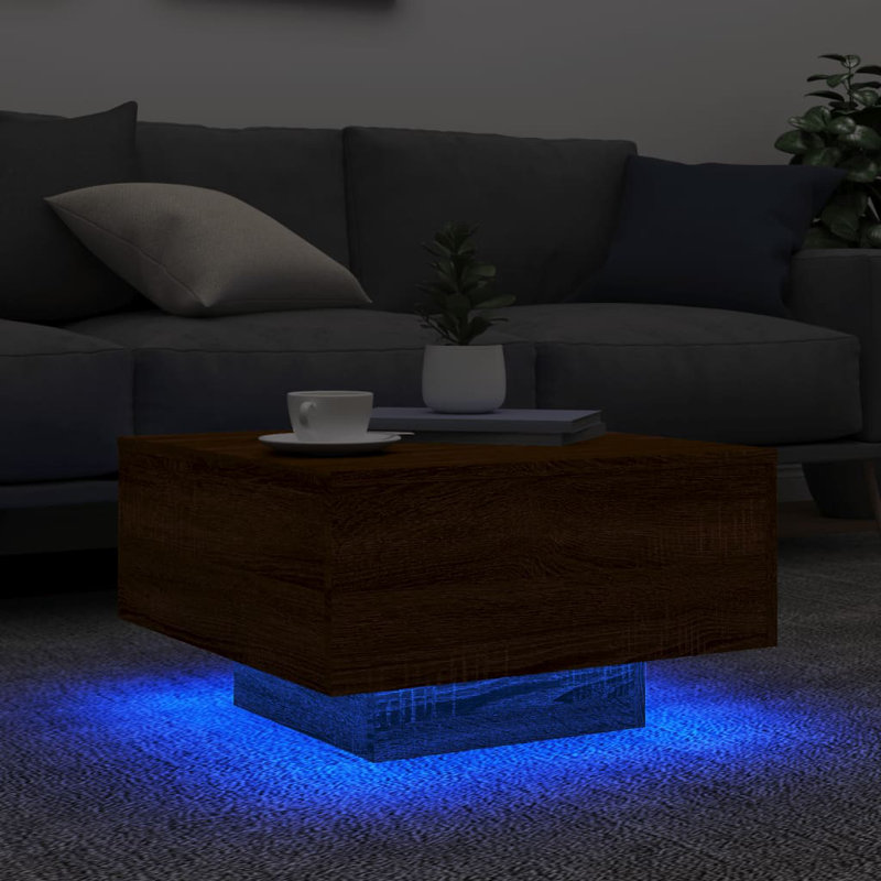 Bronda Four Leg Coffee Table, 31cm H x 55cm W x 55cm D, Brown Oak