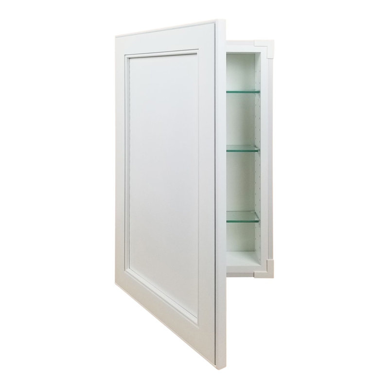 Armoire de salle de bain murale en bois massif l 14 po x H 22 po x P 3,5 po, Blanc, L 14 po x H 28 po x P 3,5 po