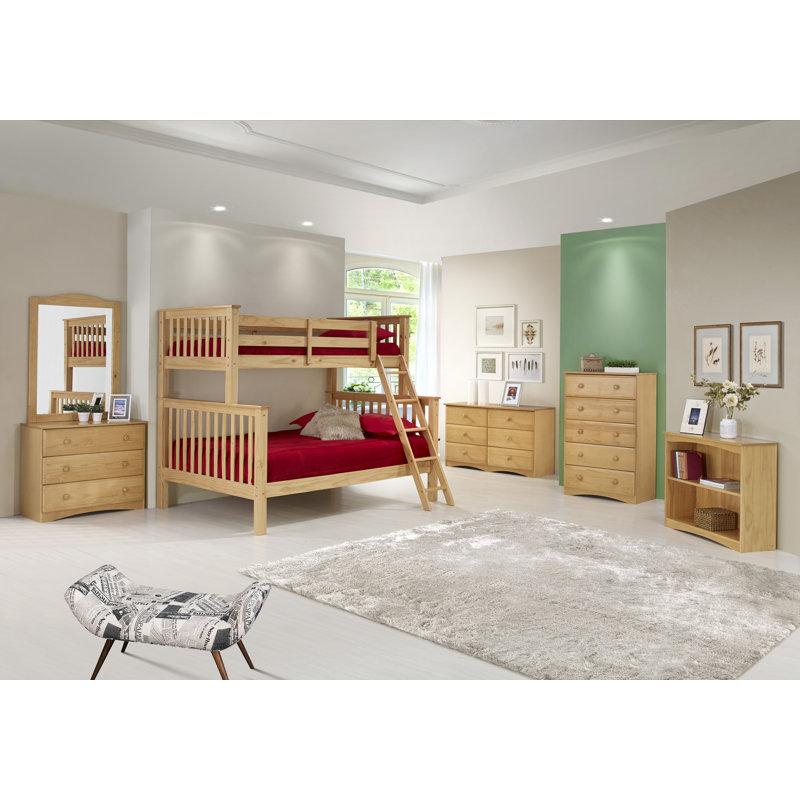 Abdullah Kids Bunk Bed, Natural, Twin Over Full