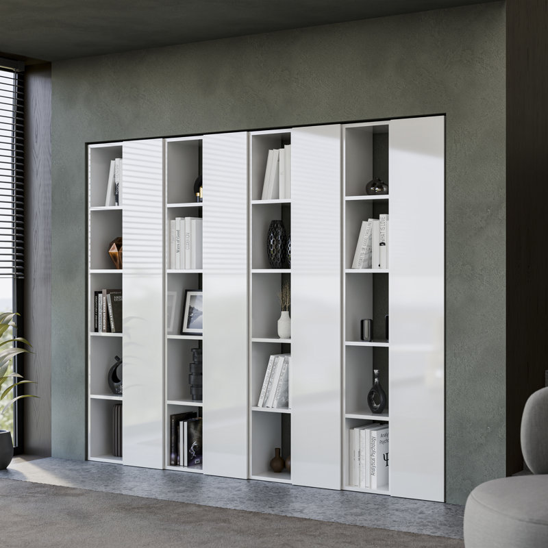 Oslo 182cm H x 224cm W Library Bookcase, White