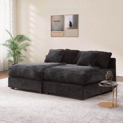 Blossie Luxury Corduroy Chaise Lounge, 2 Seater