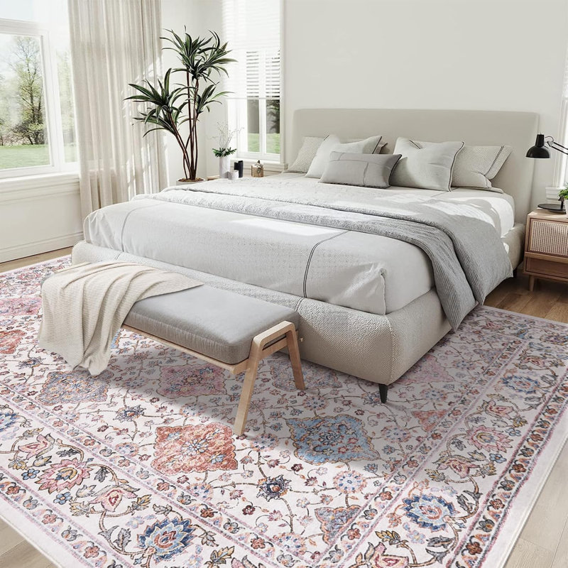 Area Rugs Living Room Rug 2x6, Non-Slip, Machine Washable, Low Pile Oriental Rugs, Soft Carpet for Living Room, Bedroom, Dining Room