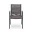 Chaise de salle à manger d'extérieur moderne en aluminium avec siège en corde (ensemble de 2)-2098416630