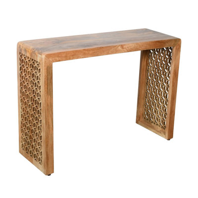 Console en bois massif sculpté à la main Tazmyn