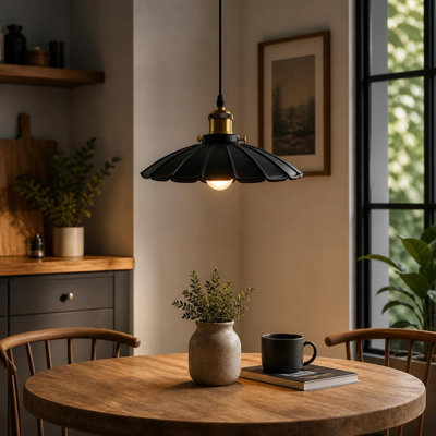 Luminaire suspendu noir 37,40 po réglable E26
