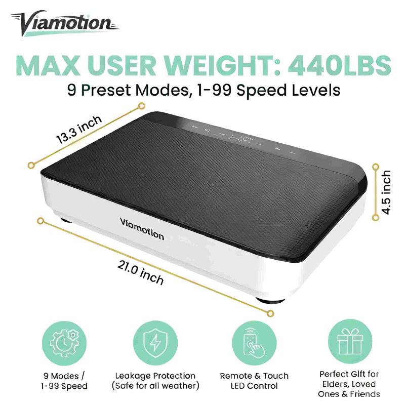 Full Body Vibration Fitness Platform with 99 Speed Levels, Resistance Bands & Magnetic Massage