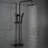 10.04*7.68" Thermostatic Shower System Rain Shower Head Set, 3 Function Metal Wall Mount Exposed Shower System with Rough-in Valve