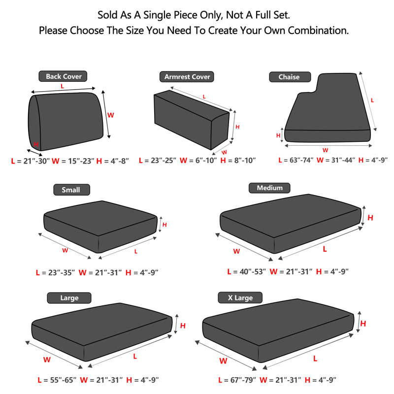 Housses de canapé modulaires imperméables en forme de L, housse de canapé extensible avec protection antidérapante pour animaux de compagnie (1 housse de coussin de dossier, gris foncé)