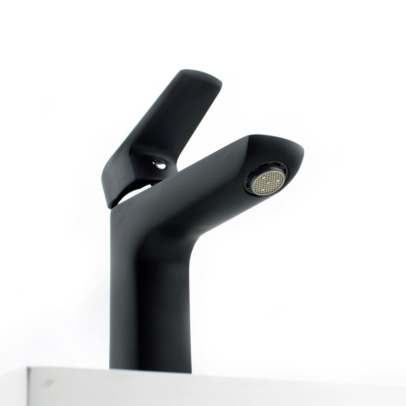 Single-Hole Single-handle Bathroom Faucet, Black/Chrome