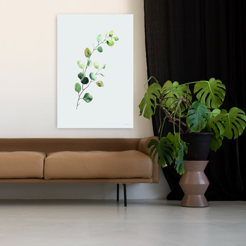 «Eucalyptus Whisper Abstract Coastal Nature», art mural, H 48 po x l 32 po