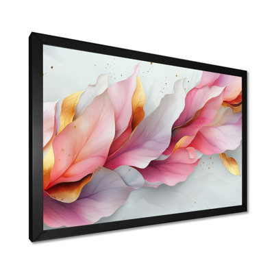 Or rose, veines élégantes de pétales de fleurs V - fleurs abstraites, art mural