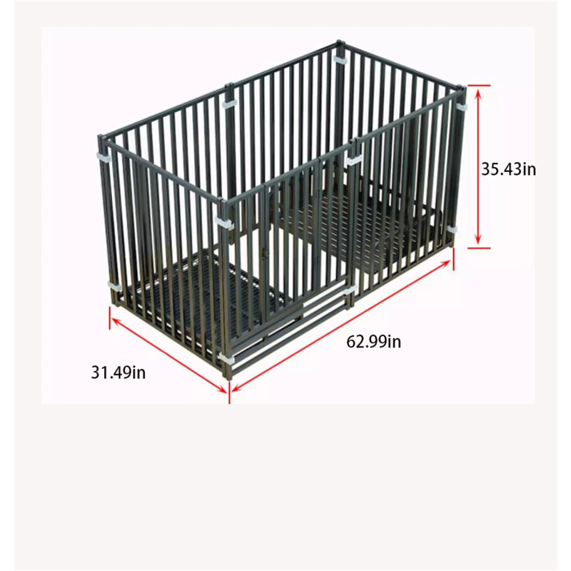 Enclos d'exercice 6 panneaux en métal, H 35,43 po x l 62,99 po x P 31,49 po
