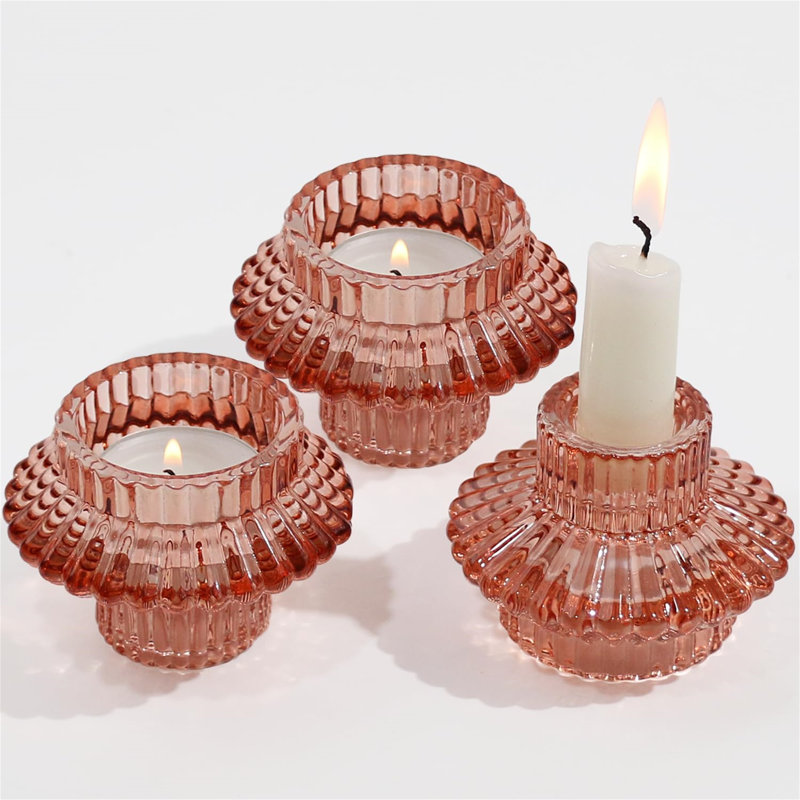 Glass Tealight Holder, Brown